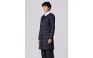 TAION Womens Crew Neck Button Down Long Jacket - Black
