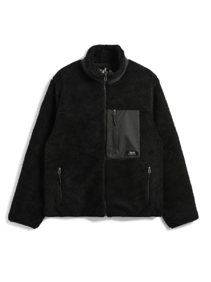 TAION Mountain High Neck Zip Boa Jacket - Black /Black