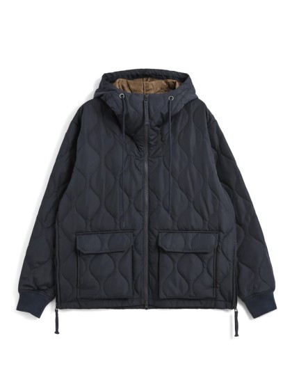 TAION Military W-Zip Down Parka  Jacket - Dark Navy