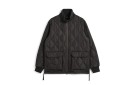 TAION Military Ribbed High Neck W-Zip Down Jacket - Dark Chocolate