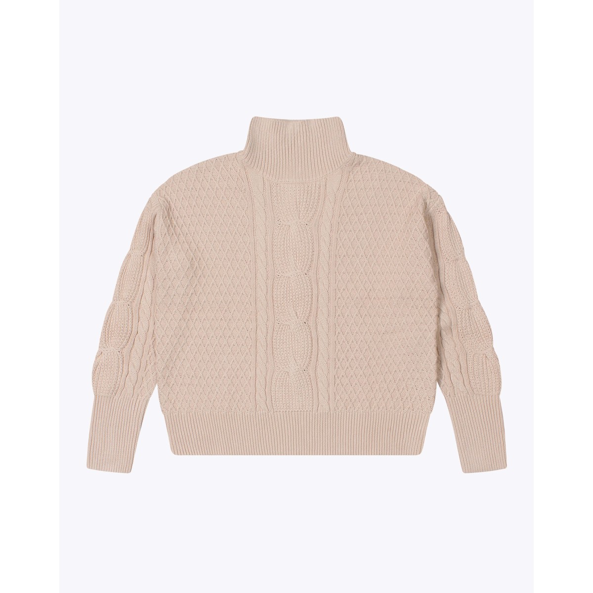 WEMOTO Lotty Cotton - Turtle Neck Knit Sweater [Sand]