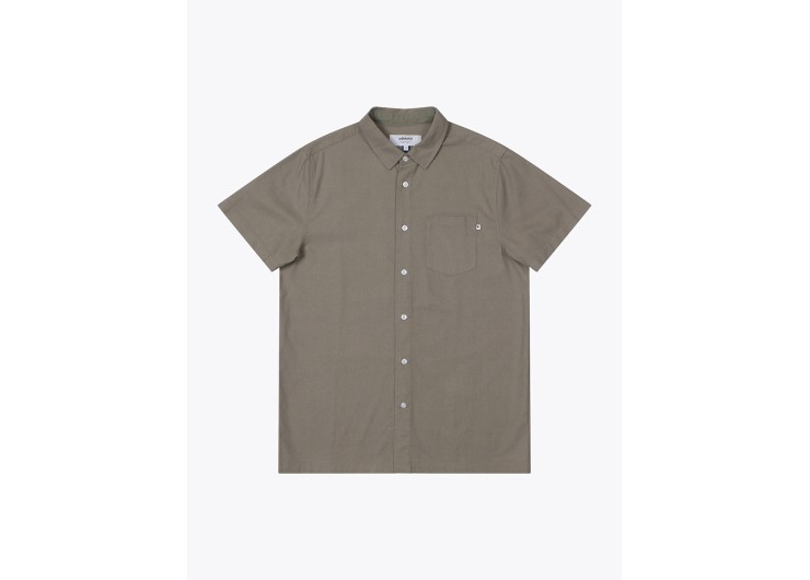 WEMOTO Fork Linen Short Sleeve Shirt [Olive]