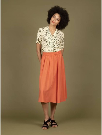 WEMOTO Ida Viscose - Elasticated Skirt [Orange]