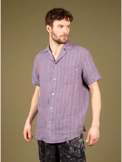 WEMOTO Robinson Short Sleeve Camp Collar Shirt [Purple] 